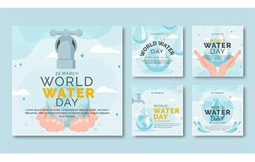 flat-world-water-day-instagram-posts-collection posts