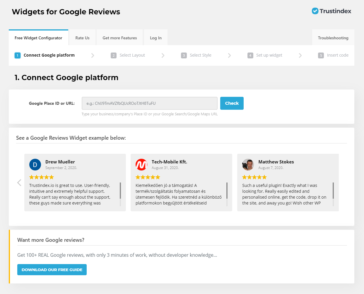 Widgets for Google Reviews Plugin