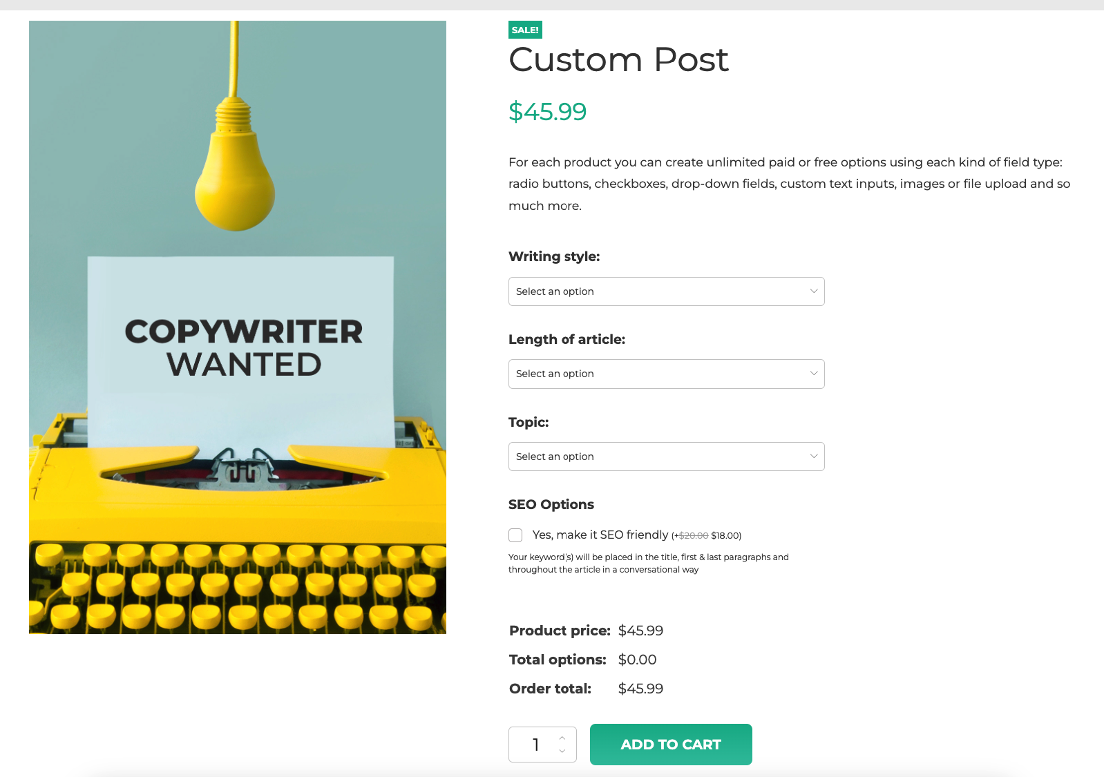 YITH WooCommerce Product Add-ons & Extra Options