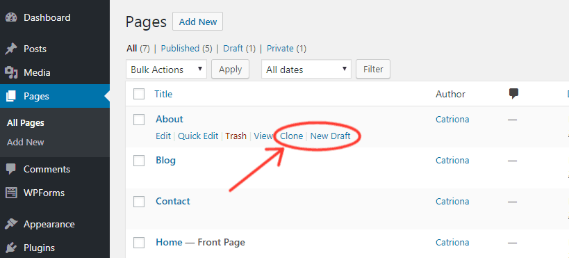 Duplicate Page plugin