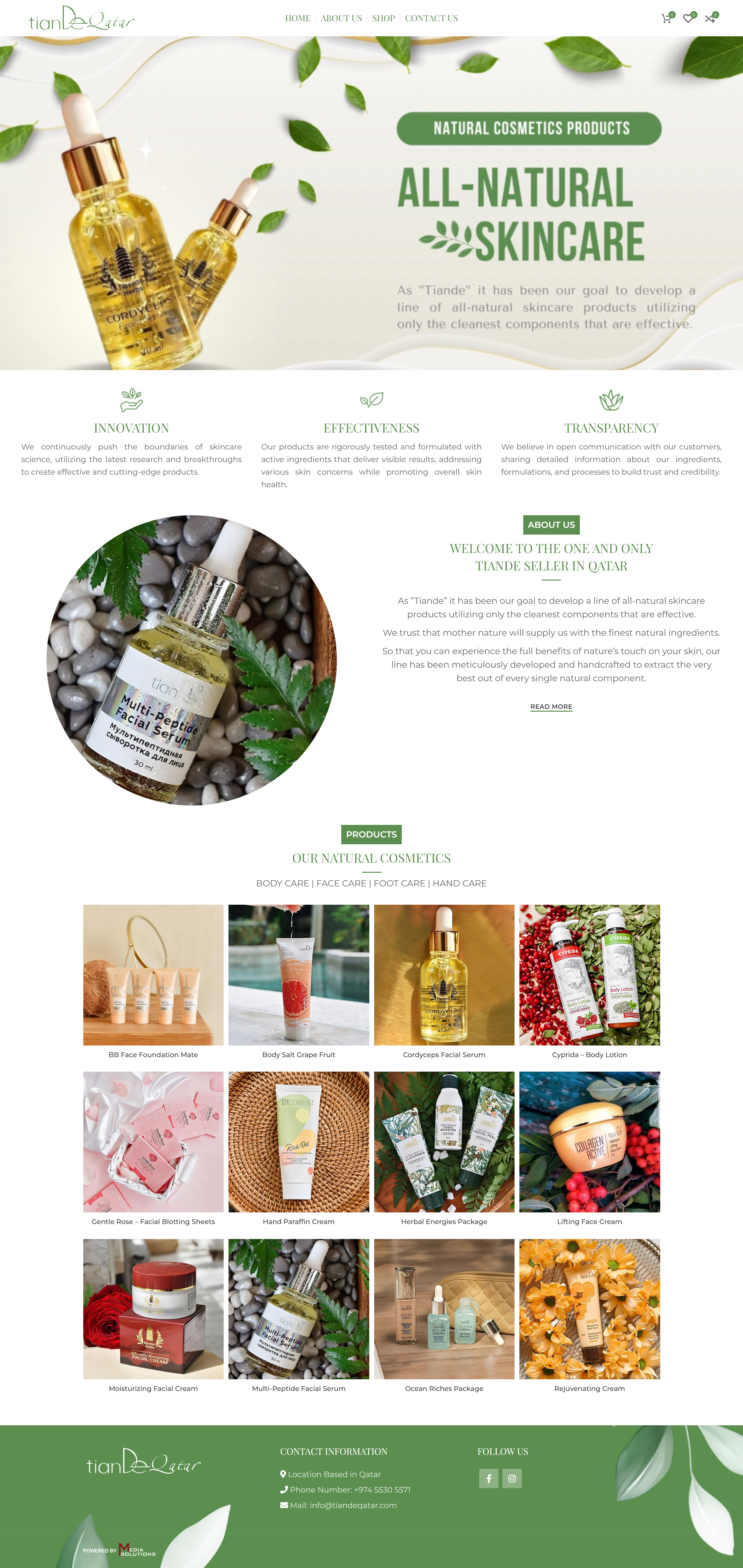 Tiande Qatar Cosmetics Website